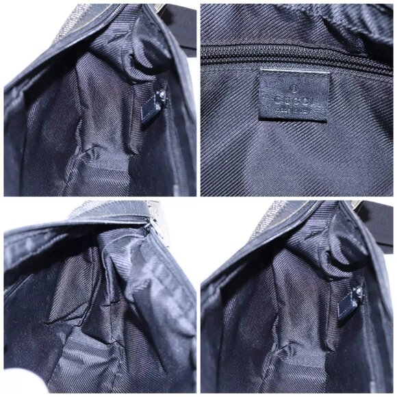 GUCCI GG Canvas Shoulder Bag Gray Silver - Picture 13 of 15